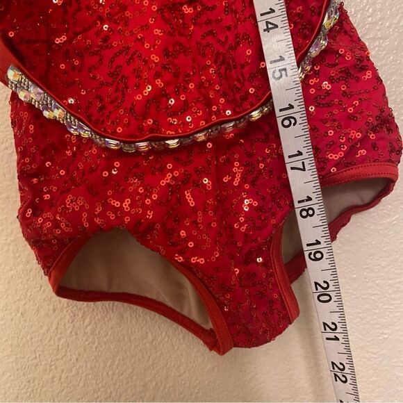 WEISSMAN Elite Dance Costume red rhinestone Heat Wave
SQ13216 Child IC 7/8 - Picture 6 of 10